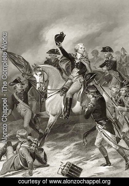 George Washington at the Battle of Princeton, January 3rd 1777, from 'Life and Times of Washington', Volume I,  1857
