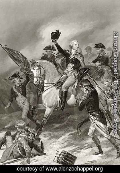Alonzo Chappel - George Washington at the Battle of Princeton, January 3rd 1777, from 'Life and Times of Washington', Volume I,  1857