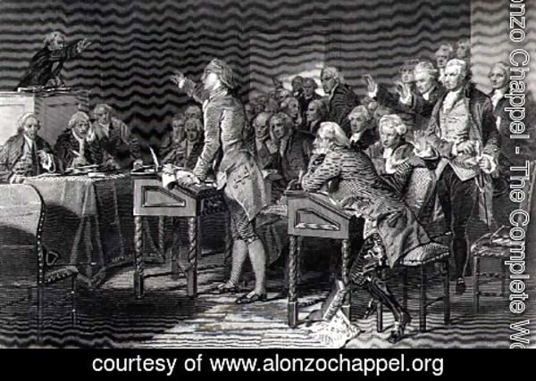 Alonzo Chappel - Patrick Henry addressing the Virginia Assembly, March 1775, 1856