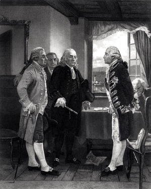 Alonzo Chappel - The Peace Conference on Staten Island, Interview between Lord Howe and the Committee of Congress, 11th September 1776