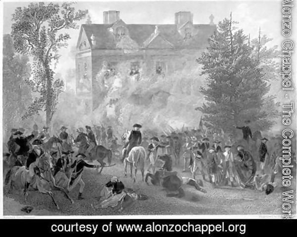 Alonzo Chappel - The Battle of Germantown at Chew House in 1777, c.1860
